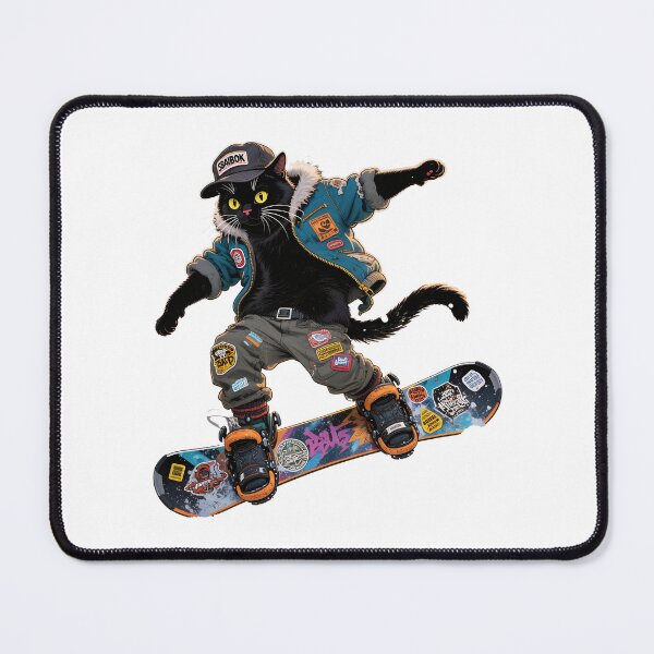 Item preview, Cat Snowboarding Streetwear Illustration 360 spin designed and sold by Uglyandcute.