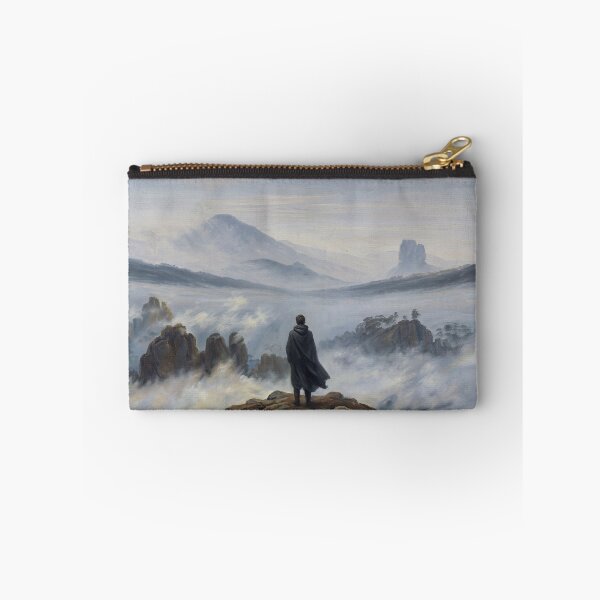 Item preview, Wanderer Above Misty Mountains Poster, Solitary Figure on Rocky Cliff Romanticism Art Print, Foggy Landscape Wall Decor Inspired by Caspar David Friedrich designed and sold by AbstractAuraArt.
