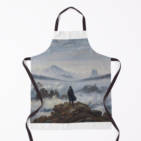 Item preview, Wanderer Above Misty Mountains Poster, Solitary Figure on Rocky Cliff Romanticism Art Print, Foggy Landscape Wall Decor Inspired by Caspar David Friedrich designed and sold by AbstractAuraArt.