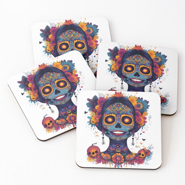 Item preview, Blue Sugar Skull Dia De Los Muertos Queen designed and sold by AnnDesignStudio.