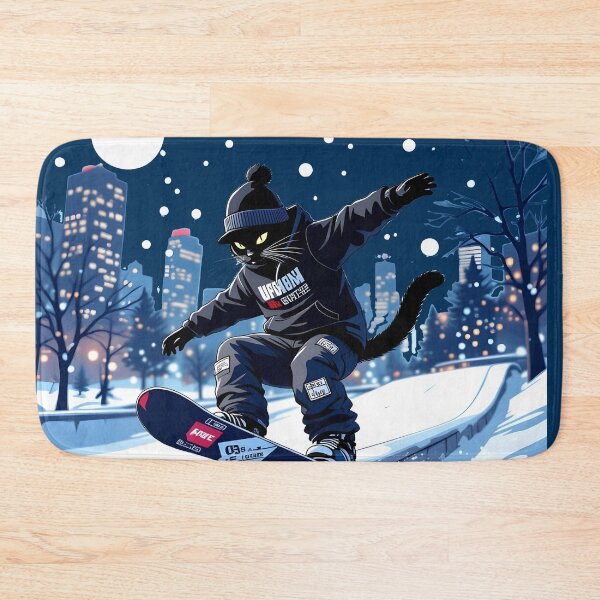 Item preview, Cat Snowboarding Streetwear Illustration 360 spin  designed and sold by Uglyandcute.