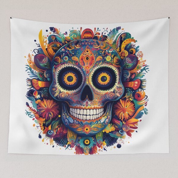 Item preview, Rainbow Sugar Skull Day Of The Dead designed and sold by AnnDesignStudio.