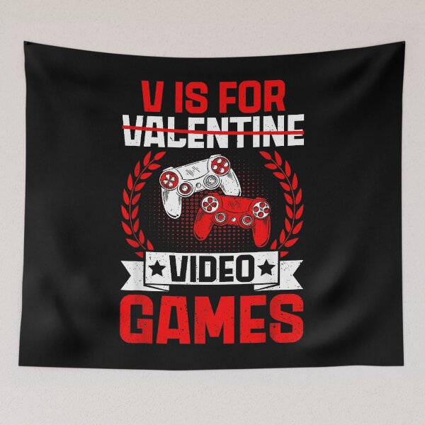 Item preview, V Is For Valentine Video Games Gamer designed and sold by MerchDeviant.