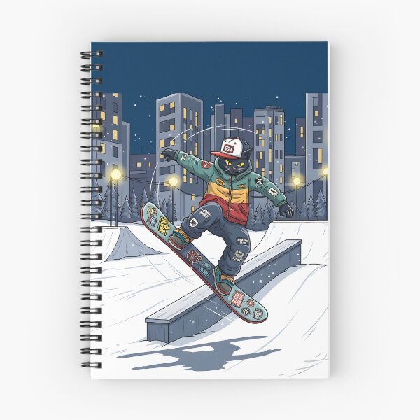 Item preview, Cat Snowboarding Streetwear Illustration 360 spin  designed and sold by Uglyandcute.