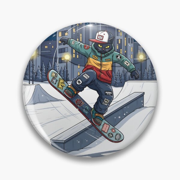 Item preview, Cat Snowboarding Streetwear Illustration 360 spin  designed and sold by Uglyandcute.