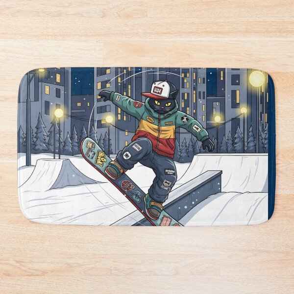 Item preview, Cat Snowboarding Streetwear Illustration 360 spin  designed and sold by Uglyandcute.