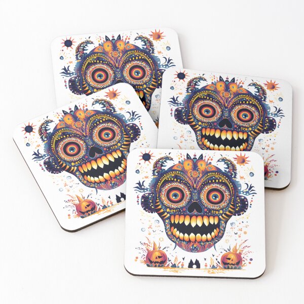 Item preview, Psychedelic Sugar Skull Halloween Monster designed and sold by AnnDesignStudio.