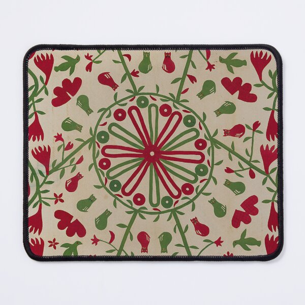 Item preview, Vintage Spoked Wheel Red and Green Cat Quilt designed and sold by AnimaliaStar.
