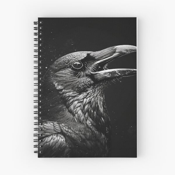 Artikelvorschau, Dunkles Rabenporträt – Schwarz-Weiße Gothic Vogelkunst entworfen und verkauft von ElGrandeDesign.