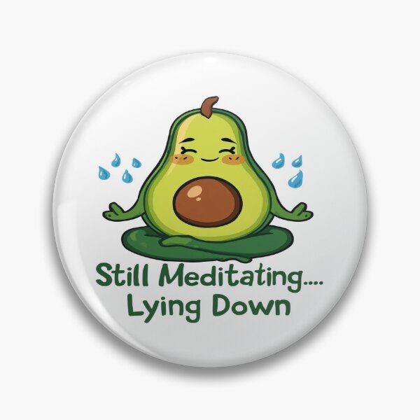 Item preview, Still Meditating… Lying Down – Cute Avocado Yoga Humor Cartoon Design designed and sold by RMTrendy.