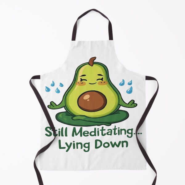 Item preview, Still Meditating… Lying Down – Cute Avocado Yoga Humor Cartoon Design designed and sold by RMTrendy.