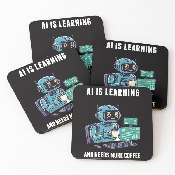 Item preview, Kawaii AI Robot Coffee Coder designed and sold by capricedefille.