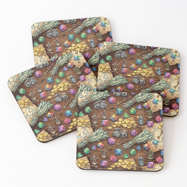 Item preview, D&D Dragon’s Hoard Pattern - RPG Dice, Gold & Sage designed and sold by SavinMercantile.