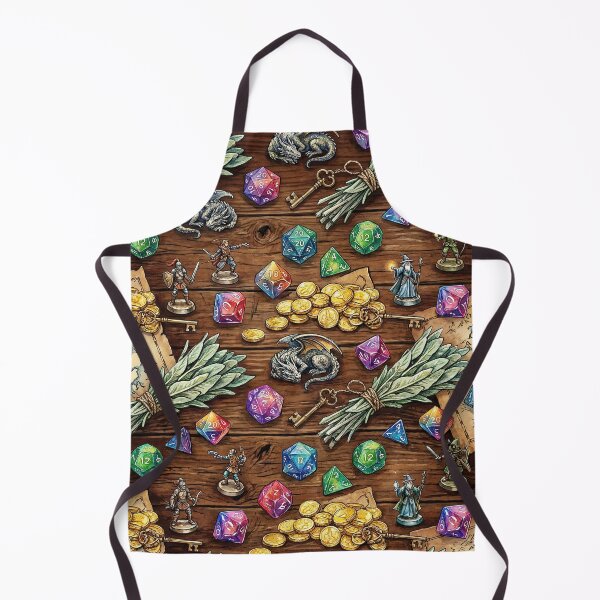 Item preview, D&D Dragon’s Hoard Pattern - RPG Dice, Gold & Sage designed and sold by SavinMercantile.
