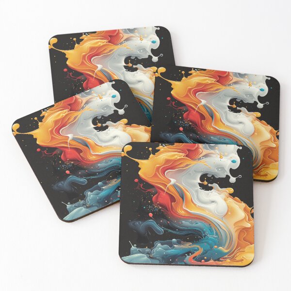 Item preview, Abstract Fluid Art – Colorful Liquid Flow on Black Background designed and sold by ElGrandeDesign.