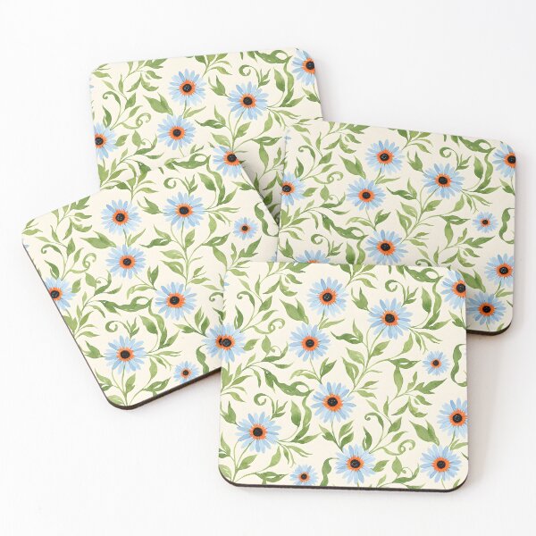 Item preview, Blue Daisies Delicate Watercolour Seamless Pattern designed and sold by HolmeProud.