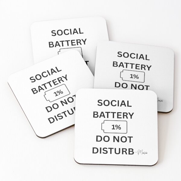 Item preview, Social Battery 1% – Do Not Disturb Sarcastic Introvert Warning designed and sold by MUSA'S.