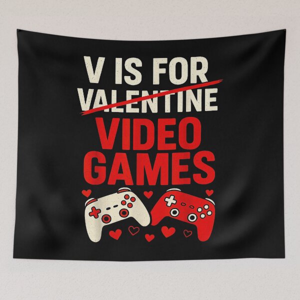 Item preview, V Is For Video Games Gamer Valentine's Day designed and sold by MerchDeviant.