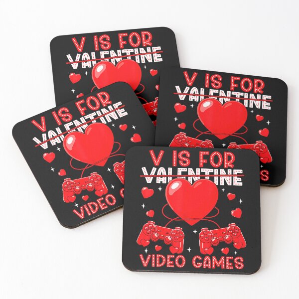 Item preview, V Is For Valentine Video Games Gamer Pun designed and sold by MerchDeviant.