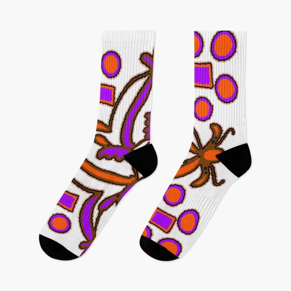 Item preview, Abstract Floral Geometry in Orange and Purple designed and sold by nighttime1990.