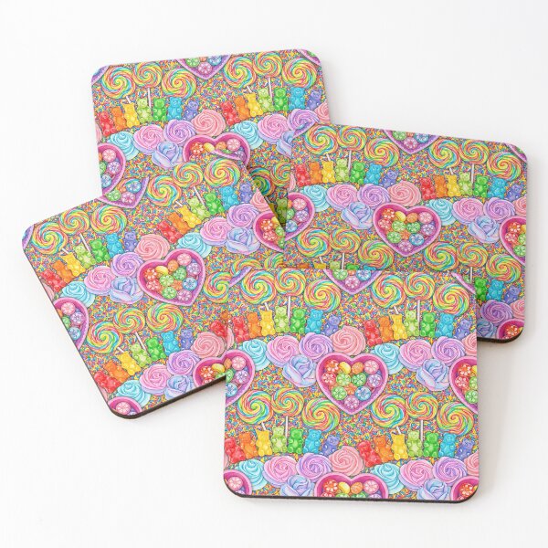 Item preview, Sweet Tooth Candy Pattern - Rainbow Lollipops & Gummy Bears designed and sold by SavinMercantile.