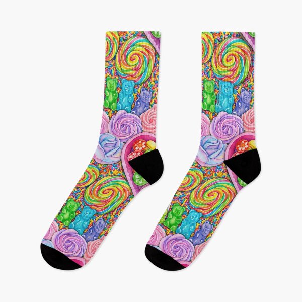 Item preview, Sweet Tooth Candy Pattern - Rainbow Lollipops & Gummy Bears designed and sold by SavinMercantile.