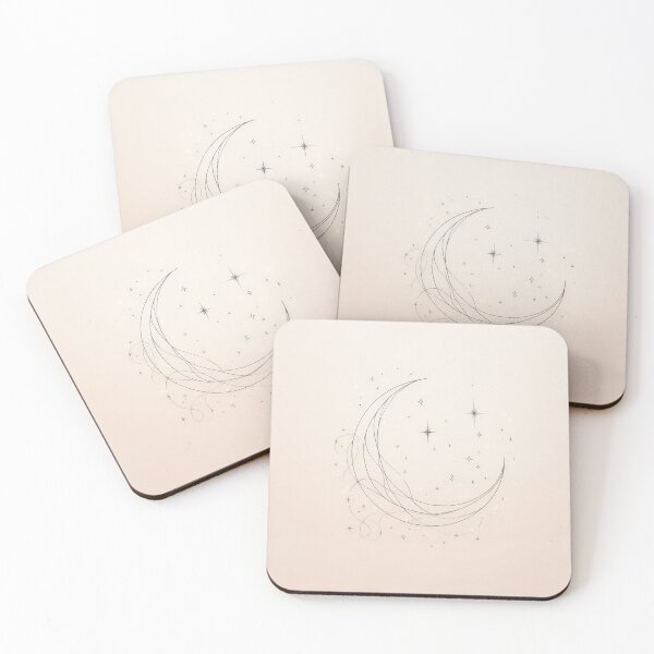 Item preview, Minimalist Crescent Moon Line Art | Celestial Boho Moon Illustration designed and sold by shopwithcare.