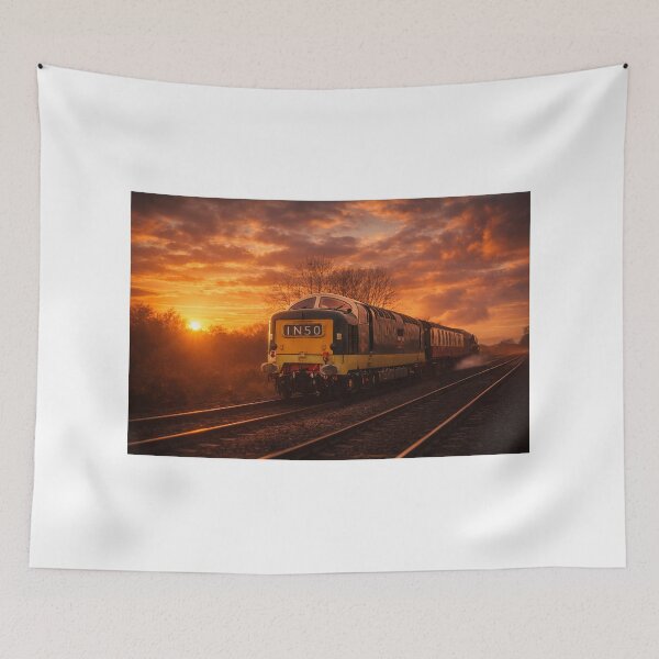 Item preview, Deltic 55022 at Sunset – Twittens Level Crossing designed and sold by philpace.