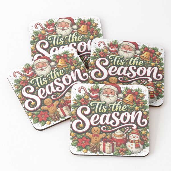 Item preview, ’Tis the Season – Festive Christmas Wreath with Santa & Holiday Icons designed and sold by Megazions.