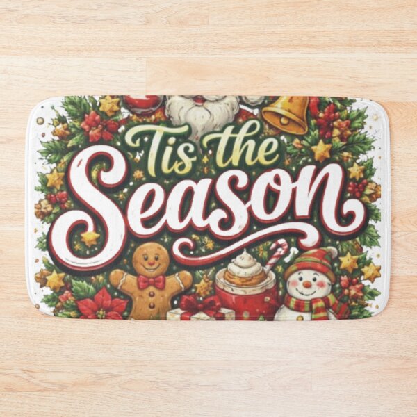 Item preview, ’Tis the Season – Festive Christmas Wreath with Santa & Holiday Icons designed and sold by Megazions.