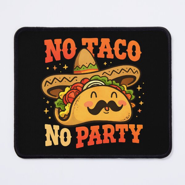 Item preview, No Taco No Party Funny Mexican Food Taco Mustache Sombrero Streetwear Art designed and sold by DrawHandArt.