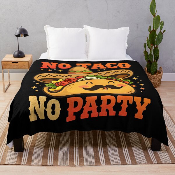 Item preview, No Taco No Party Funny Mexican Food Taco Mustache Sombrero Streetwear Art designed and sold by DrawHandArt.