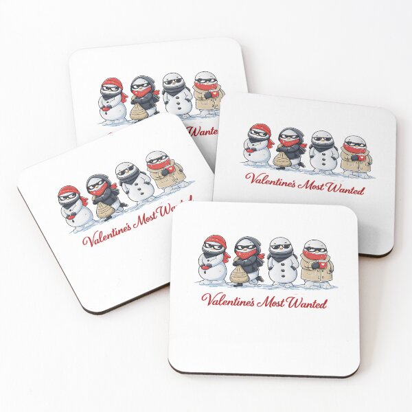 Item preview, funny valentines day most wanted, valentines gang, cute snowwomen designed and sold by HoneyVibe.