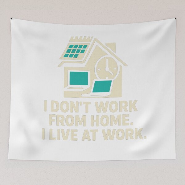Item preview, I Live At Work Funny Quote designed and sold by HiteshArt111.
