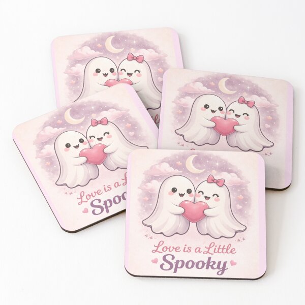 Item preview, Love is a Little Spooky – Cute Ghost Couple Halloween Valentine designed and sold by PunchDrop.