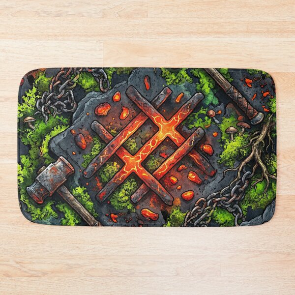 Item preview, Dwarven Forge Pattern - Molten Runes, Hammers & Moss designed and sold by SavinMercantile.