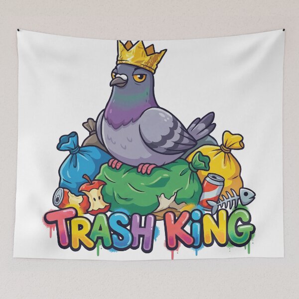 Item preview, Trash King - Raccoon of the Sky Funny Pigeon designed and sold by Petzzz.