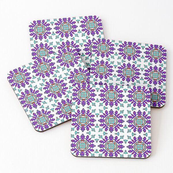 Item preview, "Geometric Grid of Circular Motifs with Turquoise" designed and sold by nighttime1990.