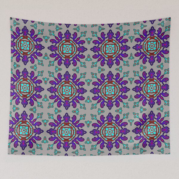Item preview, "Geometric Grid of Circular Motifs with Turquoise" designed and sold by nighttime1990.