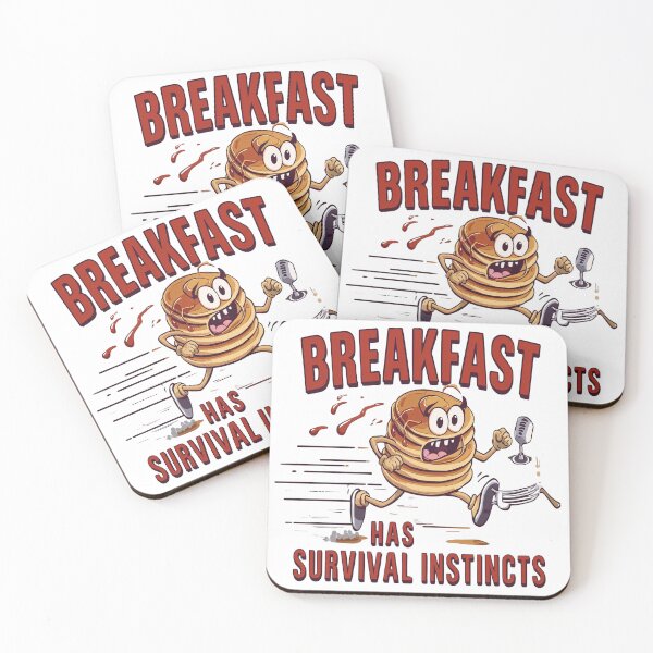 Item preview, Breakfast has survival instincts – Funny Running Pancake Cartoon Food Humor Design designed and sold by RMTrendy.