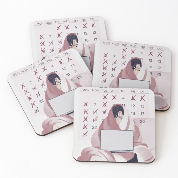 Item preview, “February Cozy Planner Girl Illustration – Pink Aesthetic Calendar Art” designed and sold by BlueYasmine.