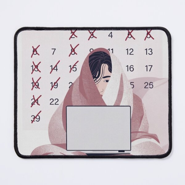 Item preview, “February Cozy Planner Girl Illustration – Pink Aesthetic Calendar Art” designed and sold by BlueYasmine.