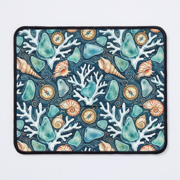 Item preview, Sea Glass & Coral Pattern - Nautical Oceanographer Aesthetic designed and sold by SavinMercantile.