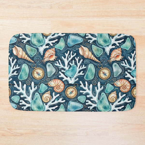 Item preview, Sea Glass & Coral Pattern - Nautical Oceanographer Aesthetic designed and sold by SavinMercantile.