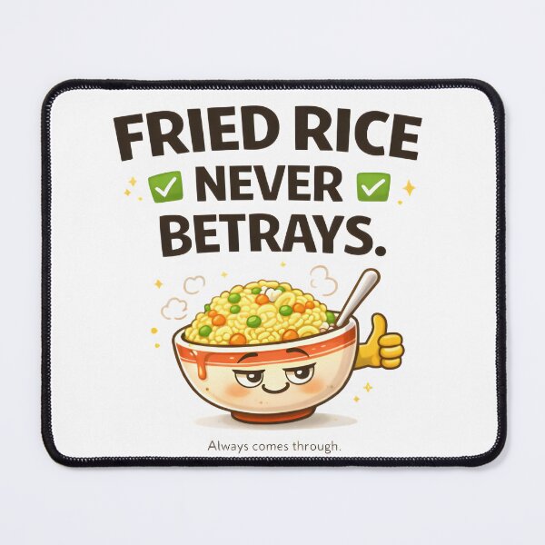 Item preview, Fried Rice Never Betrays – Funny Comfort Food Loyalty Cartoon Design designed and sold by Snackwear Apparel.