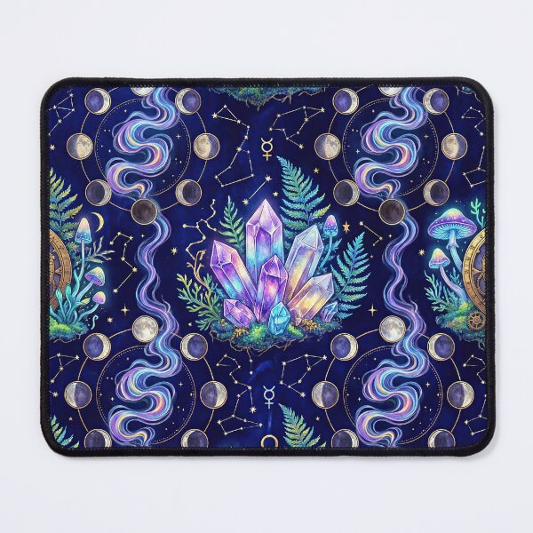 Item preview, Celestial Forest Pattern - Crystals, Moons & Astrolabes designed and sold by SavinMercantile.