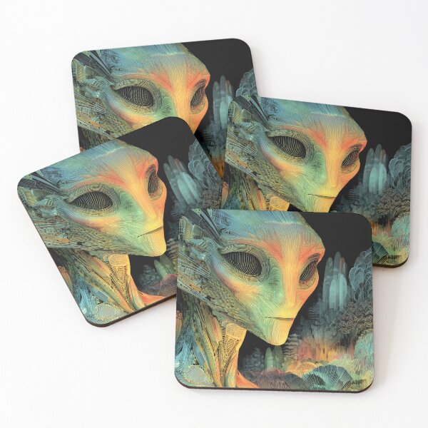 Item preview, Cosmic Connection: Colorful Surreal Alien Portrait designed and sold by AM-Fine-Designs.