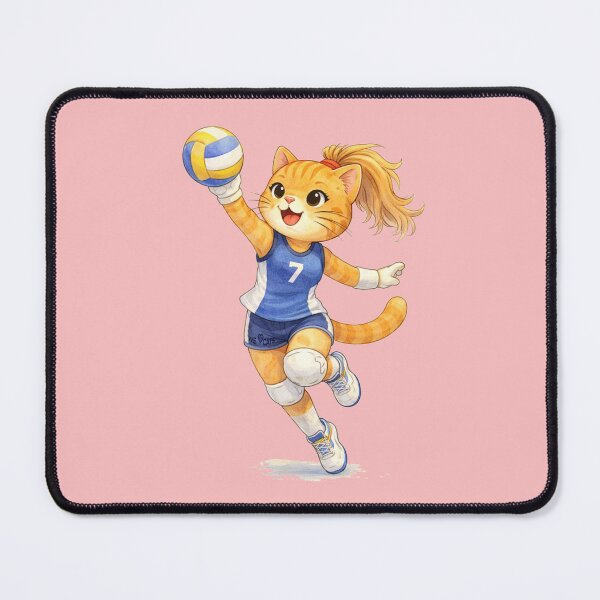 Item preview, Cute Volleyball Cat Champion – Watercolor Sports Illustration designed and sold by WeLoveCatss.