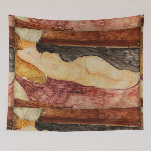 Item preview, Lying Nude by Amedeo Modigliani: Modern École de Paris Fine Art Print designed and sold by artofuniverse.