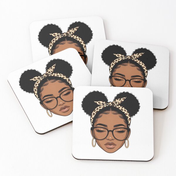 Item preview, Stellar Melanin Girl Leopard Print Glasses Art designed and sold by GrumpySableye.